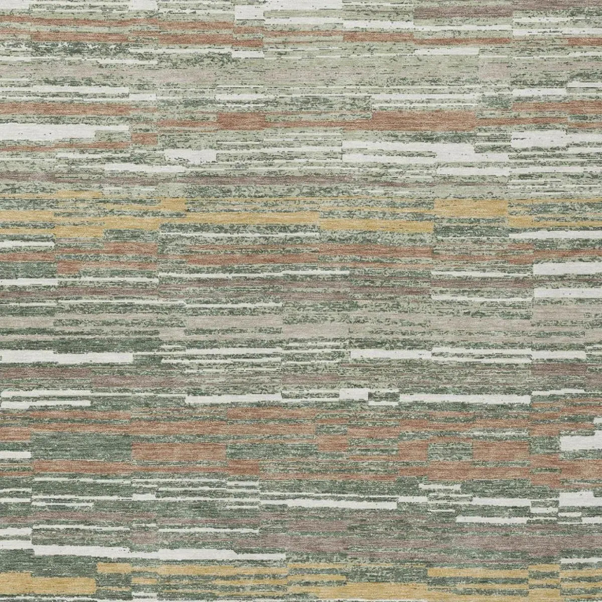 8' X 10' Green And Beige Striped Washable Indoor Outdoor Area Rug Homeroots Outdoor