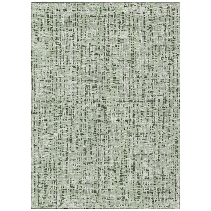 8' X 10' Green And Brown Abstract Washable Indoor Outdoor Area Rug Homeroots Outdoor