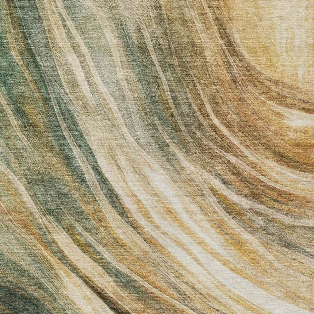 8' X 10' Green And Brown Abstract Washable Indoor Outdoor Area Rug Homeroots Outdoor