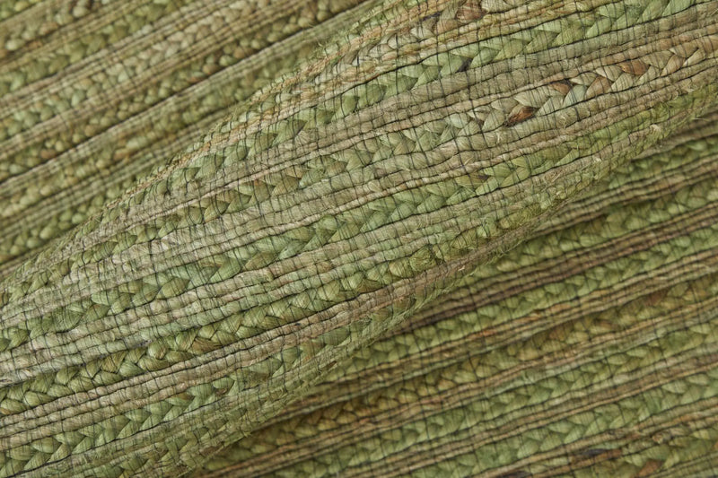 8' X 10' Green And Brown Jute Hand Woven Area Rug With Fringe Homeroots Home Decor
