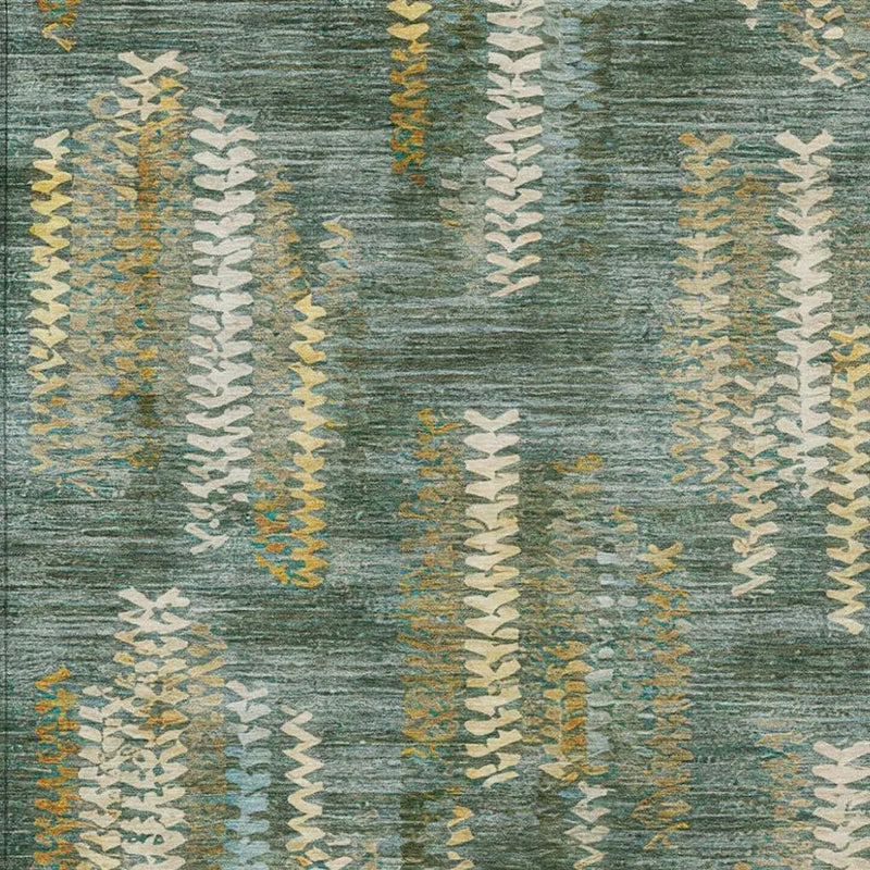 8' X 10' Green And Brown Striped Washable Indoor Outdoor Area Rug Homeroots Outdoor
