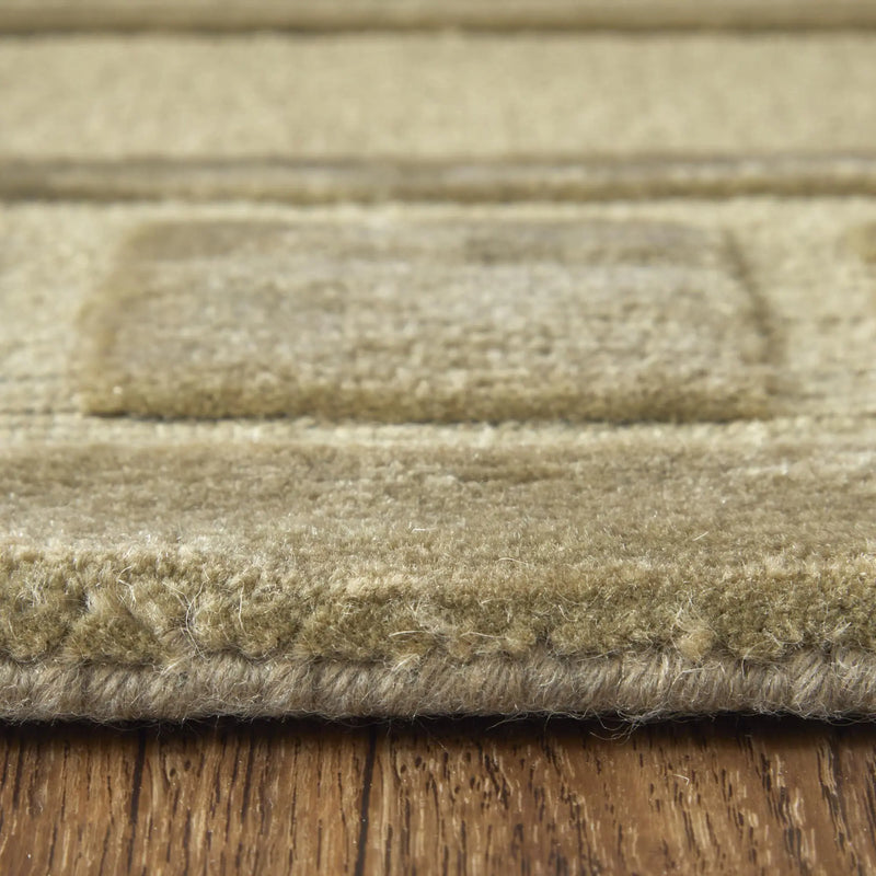 8' X 10' Green And Brown Wool Geometric Hand Knotted Area Rug Homeroots Home Decor