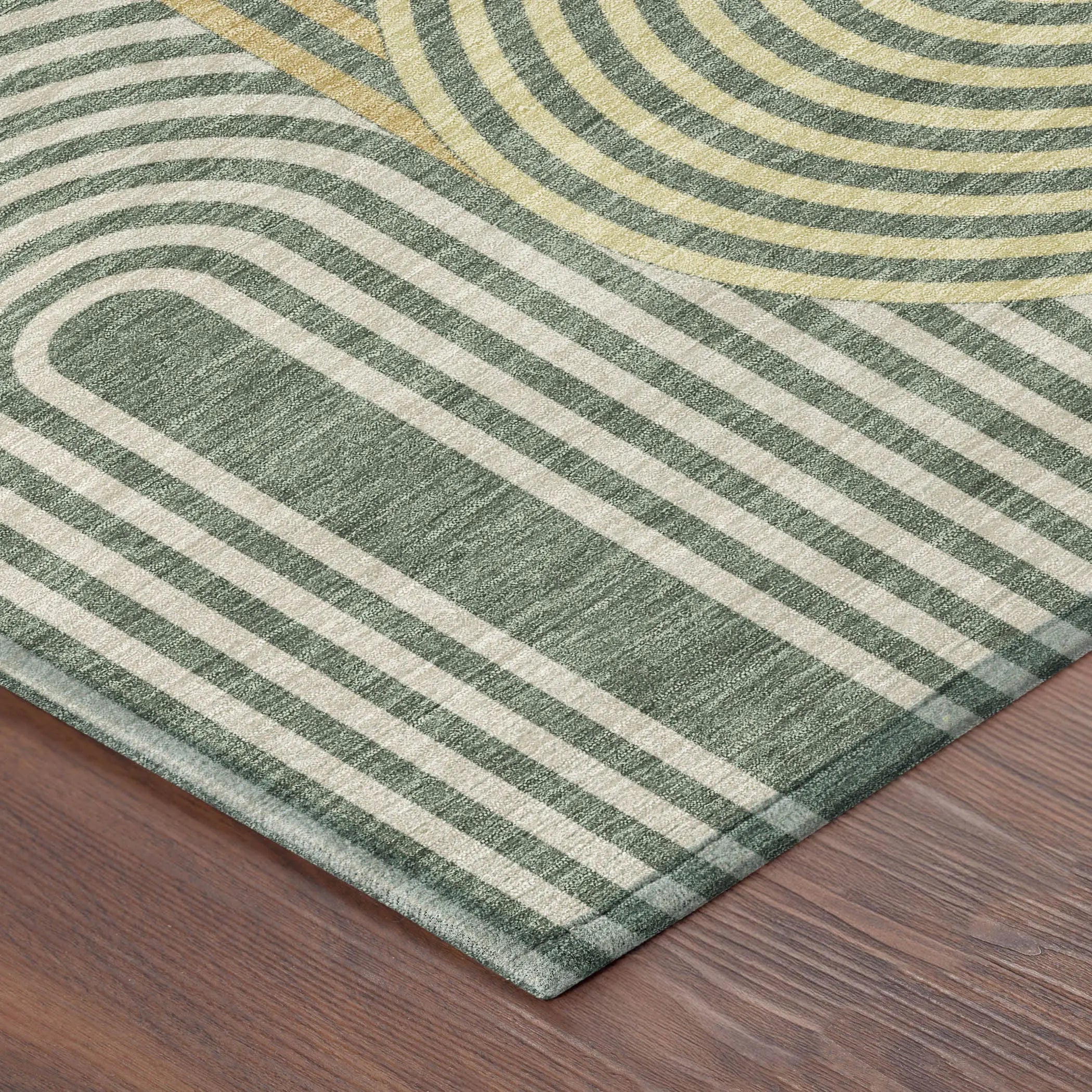 8' X 10' Green And Copper Geometric Washable Indoor Outdoor Area Rug Homeroots Outdoor
