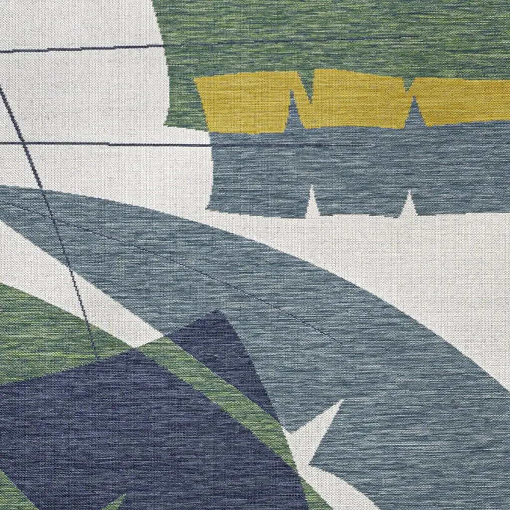 8' X 10' Green And Cream Abstract Indoor Outdoor Area Rug Homeroots Outdoor