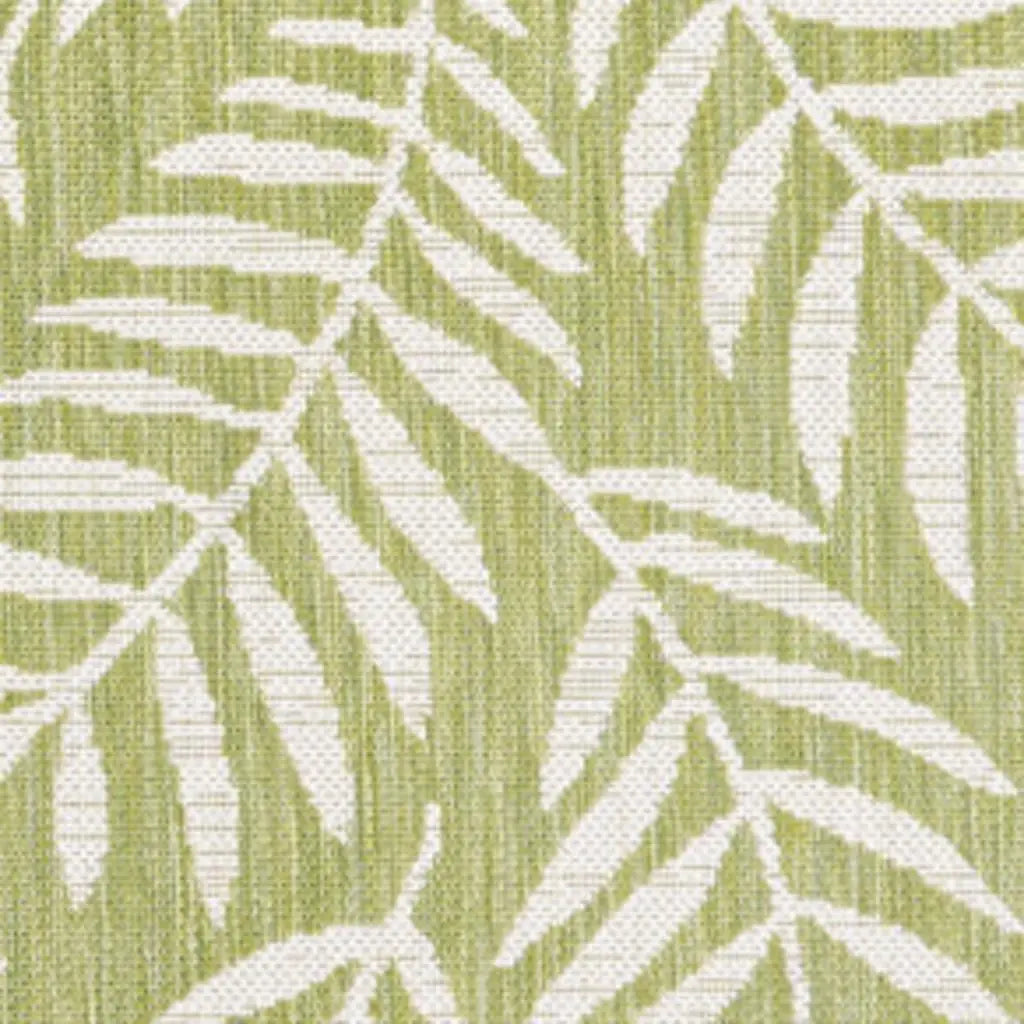 8' X 10' Green And Cream Floral Indoor Outdoor Area Rug Homeroots Outdoor