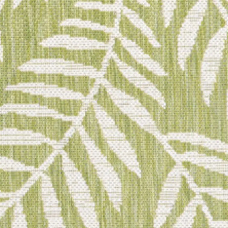 8' X 10' Green And Cream Floral Indoor Outdoor Area Rug Homeroots Outdoor