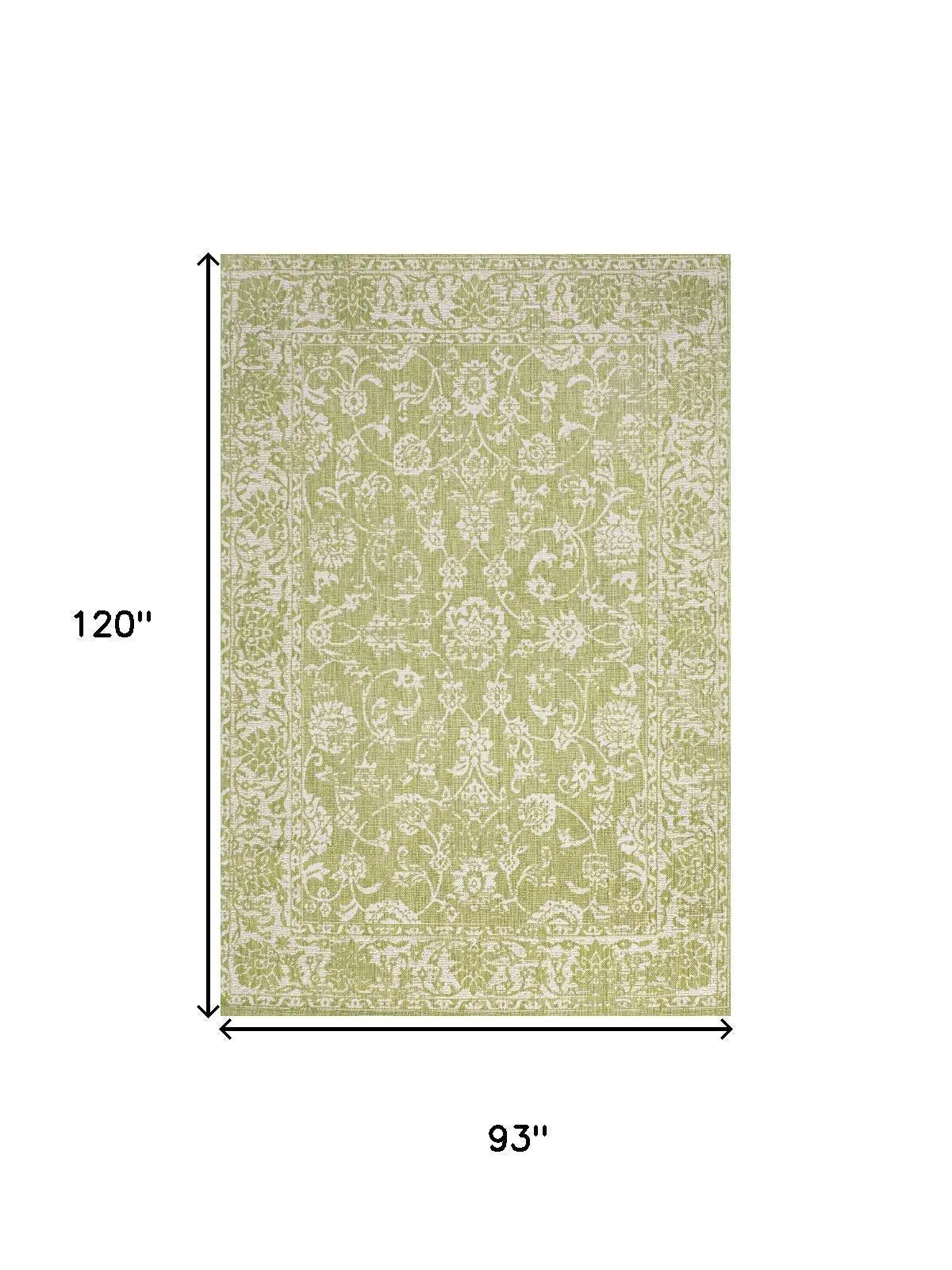 8' X 10' Green And Cream Medallion Indoor Outdoor Area Rug Homeroots Outdoor