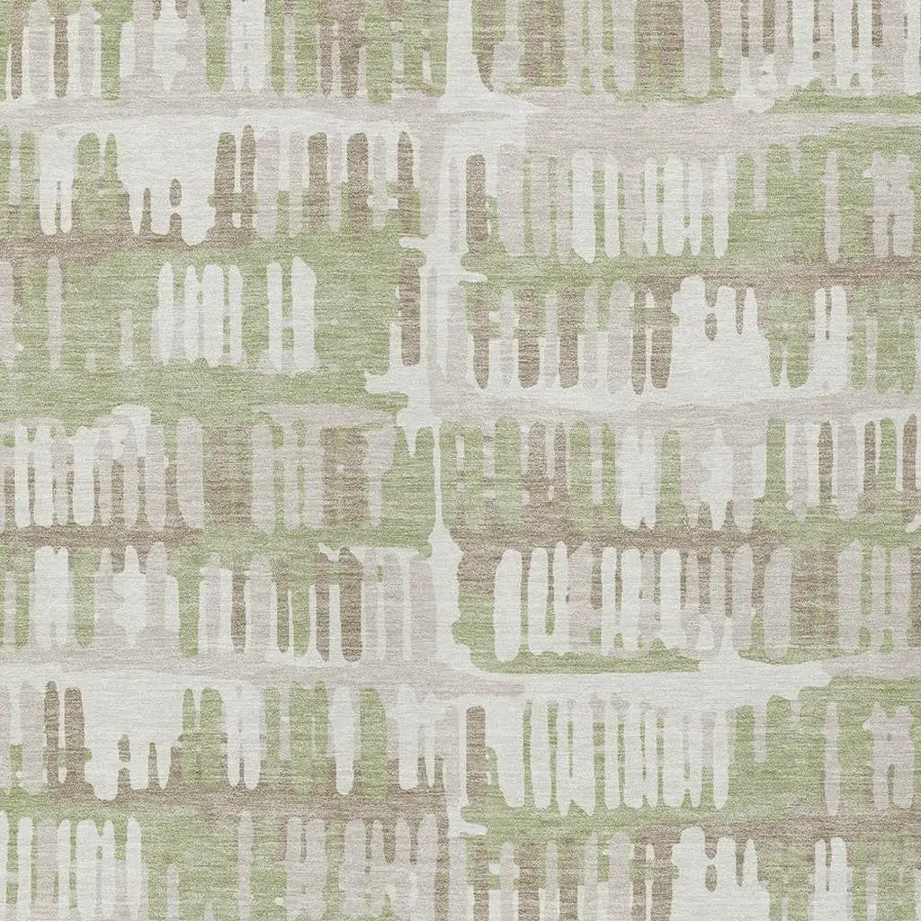 8' X 10' Green And Denim Blue Abstract Washable Indoor Outdoor Area Rug Homeroots Outdoor