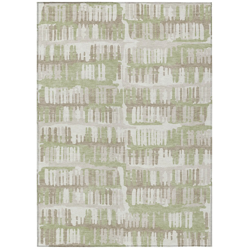 8' X 10' Green And Denim Blue Abstract Washable Indoor Outdoor Area Rug Homeroots Outdoor