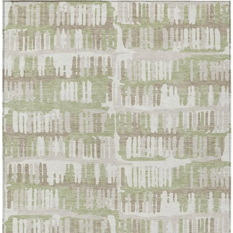 8' X 10' Green And Denim Blue Abstract Washable Indoor Outdoor Area Rug Homeroots Outdoor