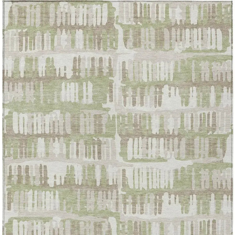8' X 10' Green And Denim Blue Abstract Washable Indoor Outdoor Area Rug Homeroots Outdoor