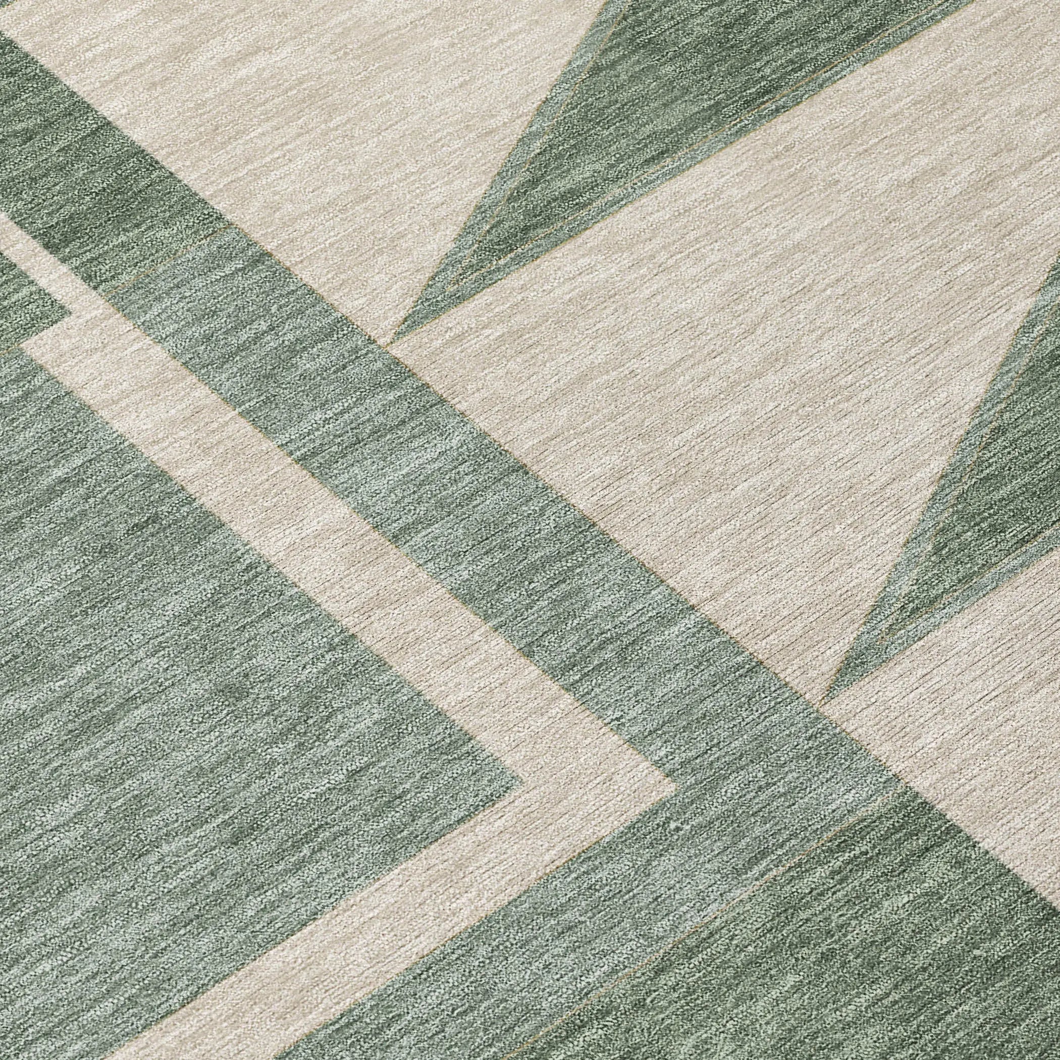 8' X 10' Green And Fern Green Geometric Washable Indoor Outdoor Area Rug Homeroots Outdoor