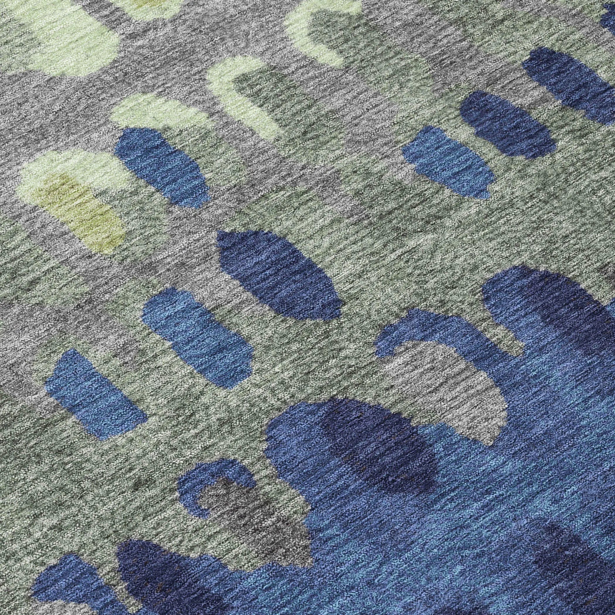 8' X 10' Green And Fern Green Geometric Washable Indoor Outdoor Area Rug Homeroots Outdoor