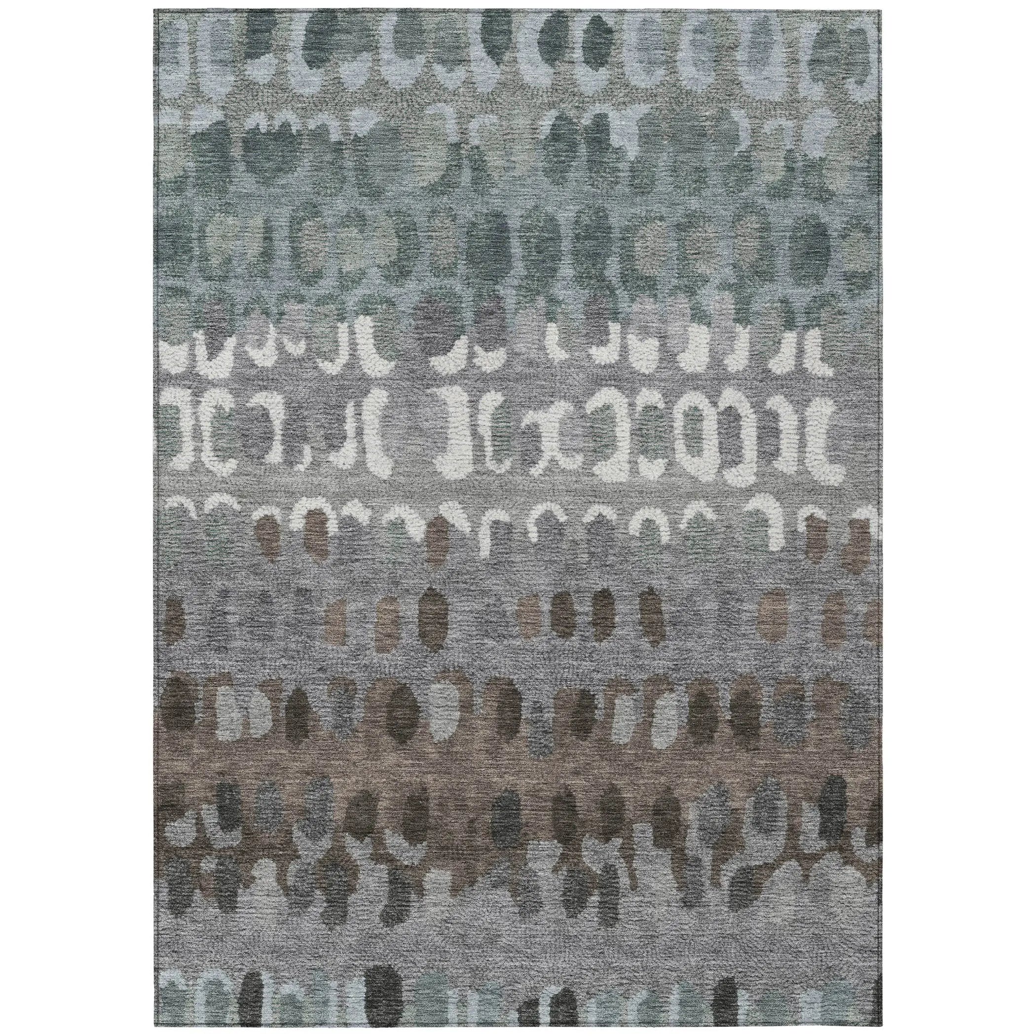 8' X 10' Green And Fern Green Geometric Washable Indoor Outdoor Area Rug Homeroots Outdoor