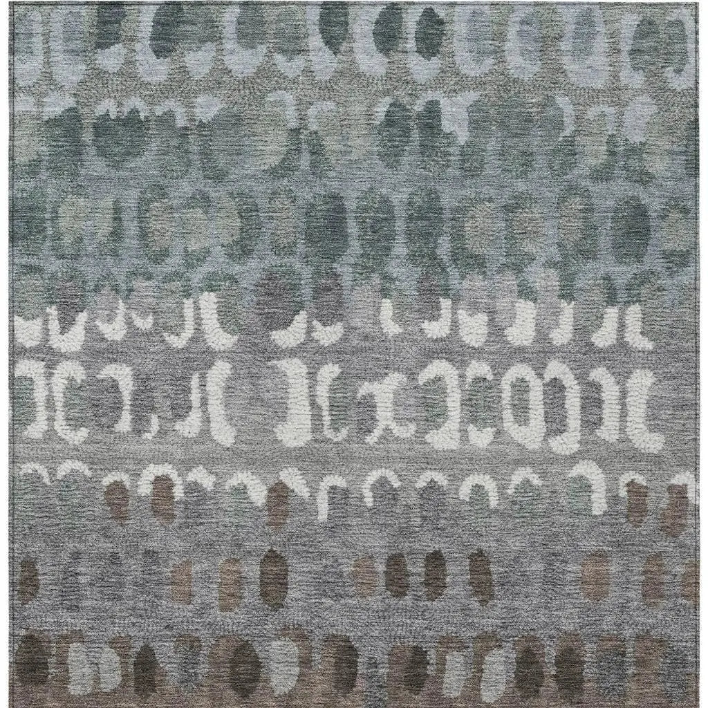 8' X 10' Green And Fern Green Geometric Washable Indoor Outdoor Area Rug Homeroots Outdoor