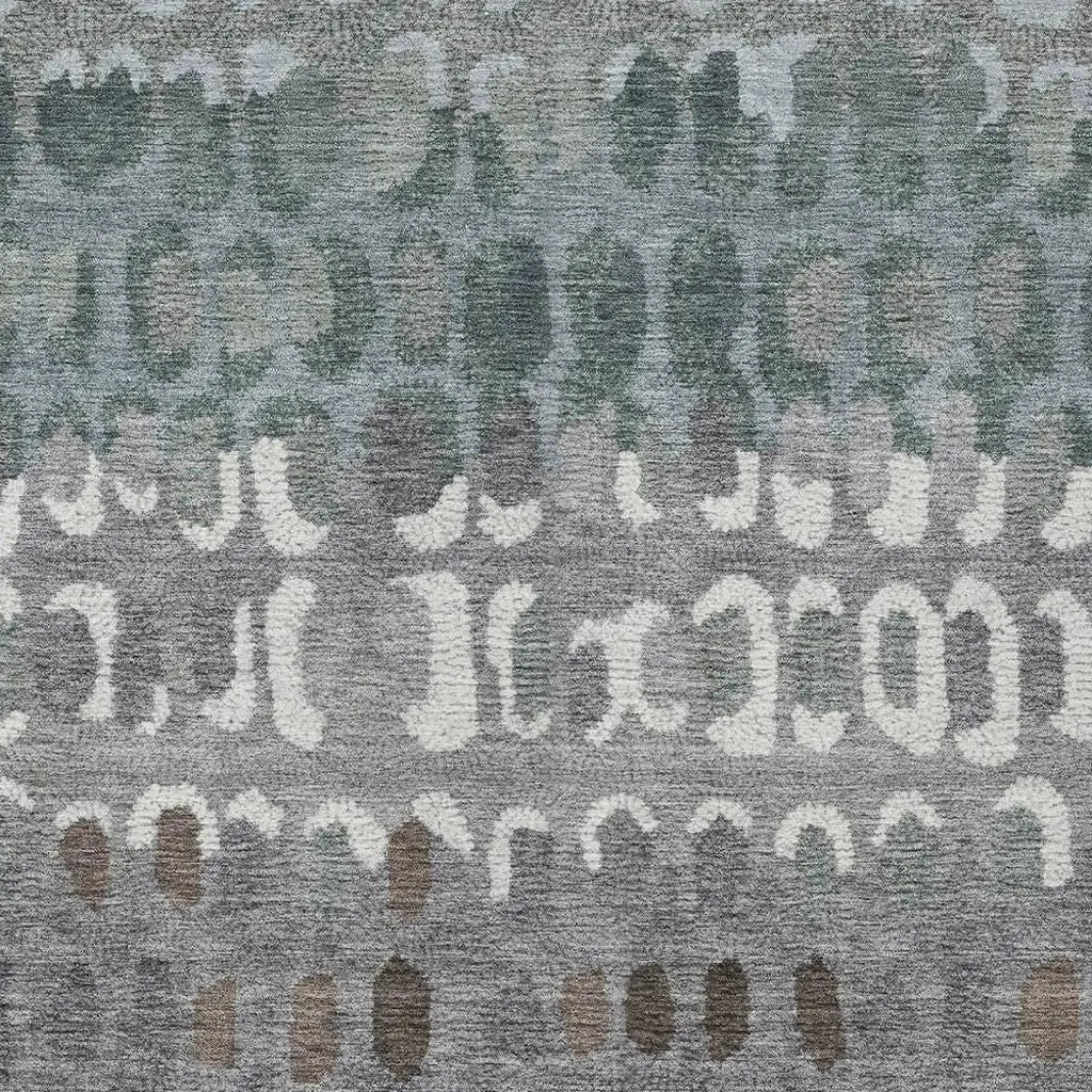 8' X 10' Green And Fern Green Geometric Washable Indoor Outdoor Area Rug Homeroots Outdoor