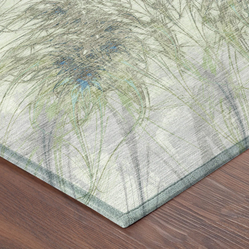 8' X 10' Green And Fern Green Oriental Washable Indoor Outdoor Area Rug Homeroots Outdoor