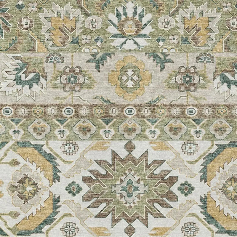 8' X 10' Green And Gold Cactus Washable Indoor Outdoor Area Rug Homeroots Outdoor