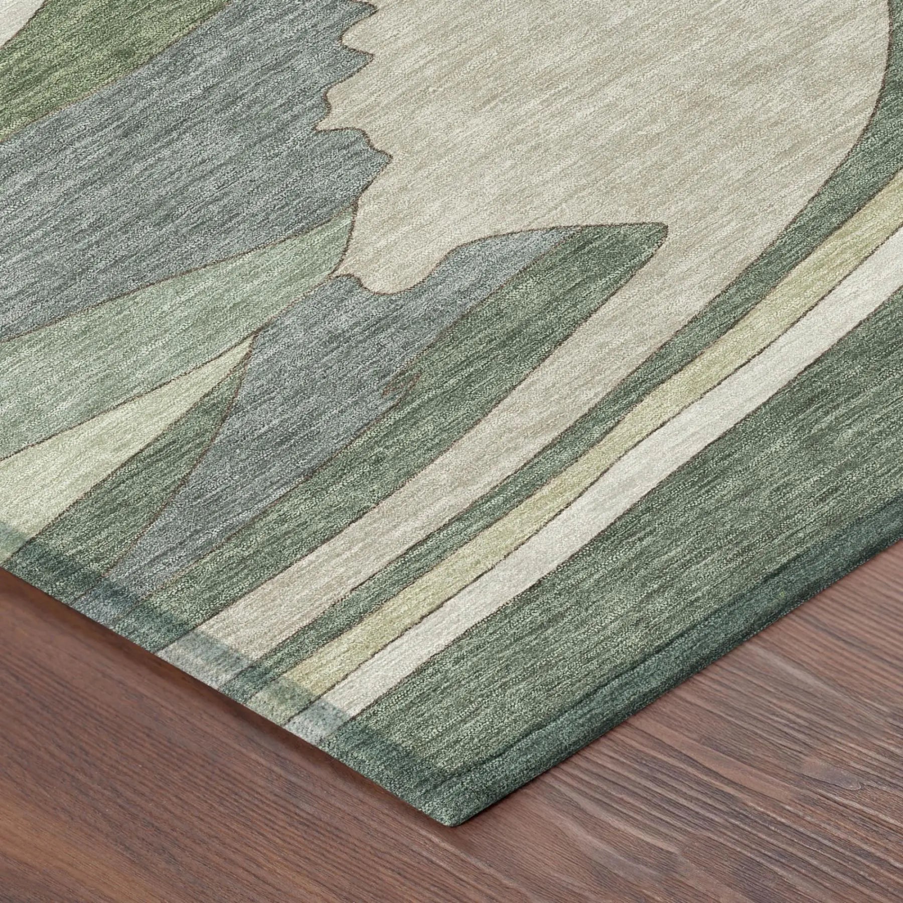 8' X 10' Green And Gray Abstract Washable Indoor Outdoor Area Rug Homeroots Outdoor
