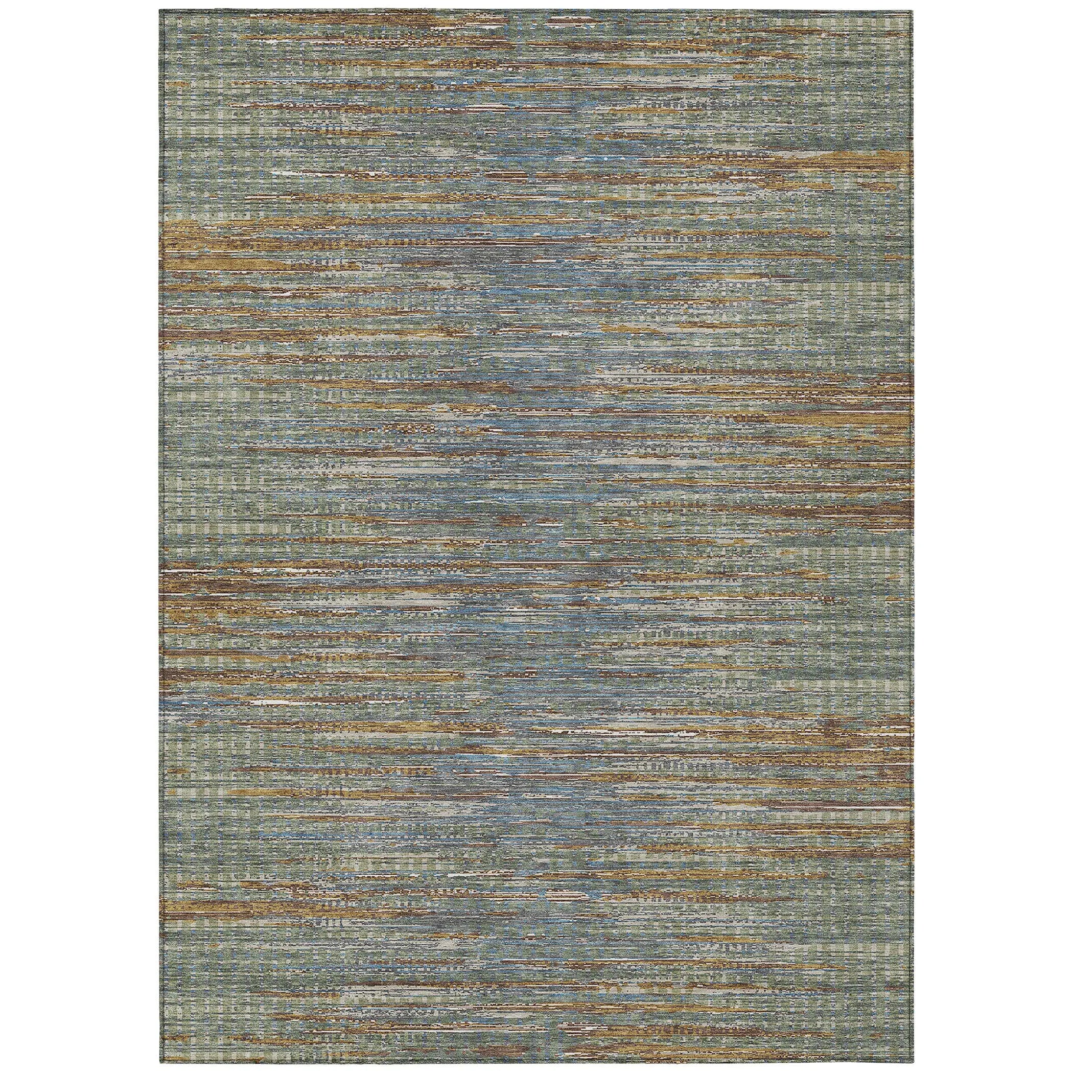 8' X 10' Green And Gray Abstract Washable Indoor Outdoor Area Rug Homeroots Outdoor