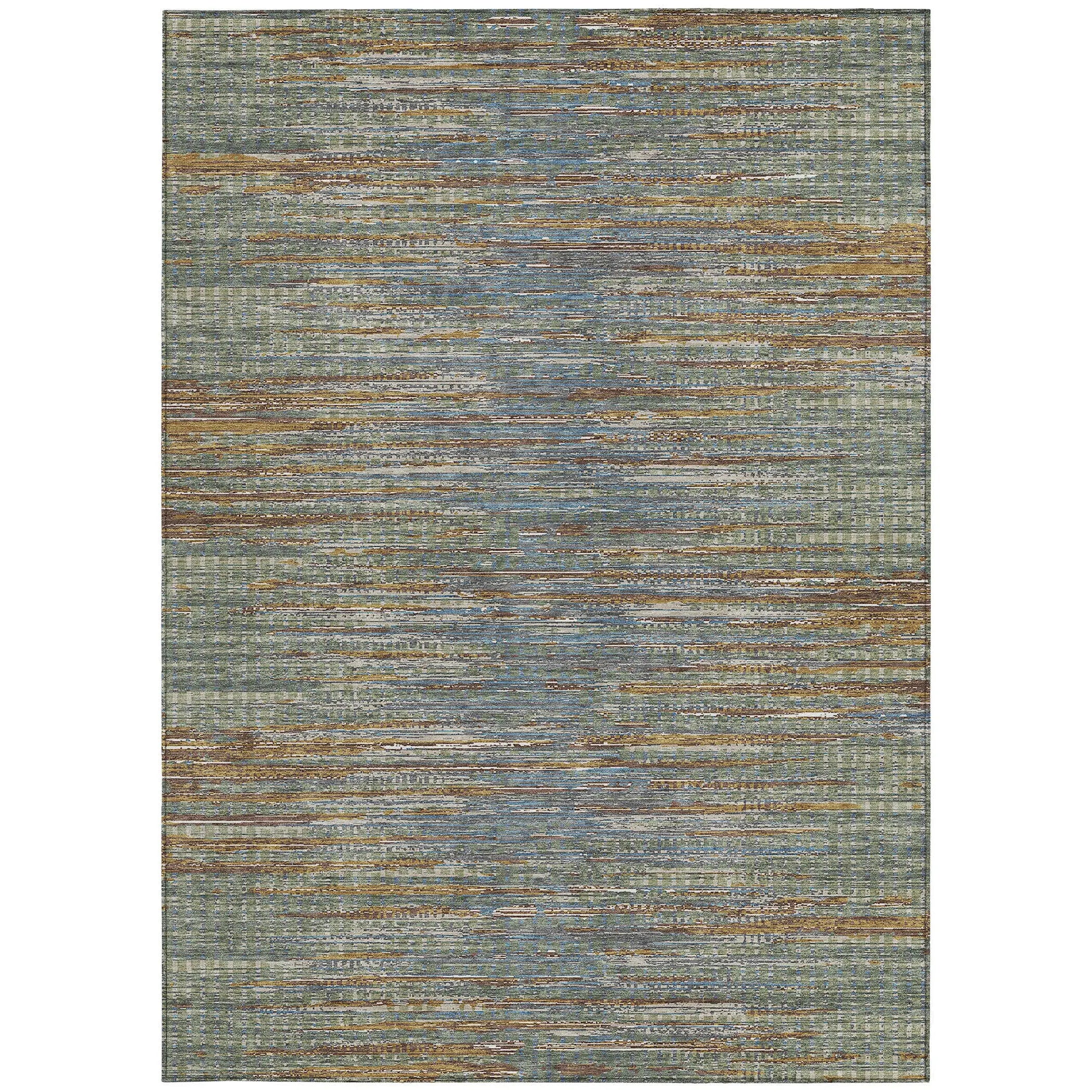 8' X 10' Green And Gray Abstract Washable Indoor Outdoor Area Rug Homeroots Outdoor