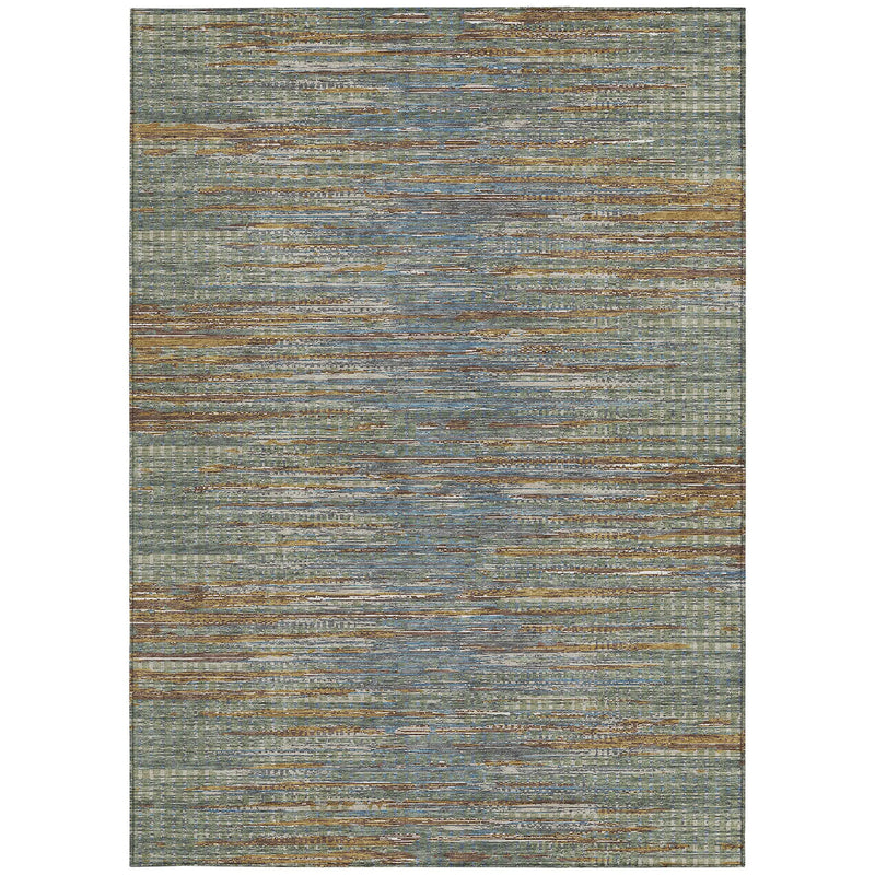 8' X 10' Green And Gray Abstract Washable Indoor Outdoor Area Rug Homeroots Outdoor