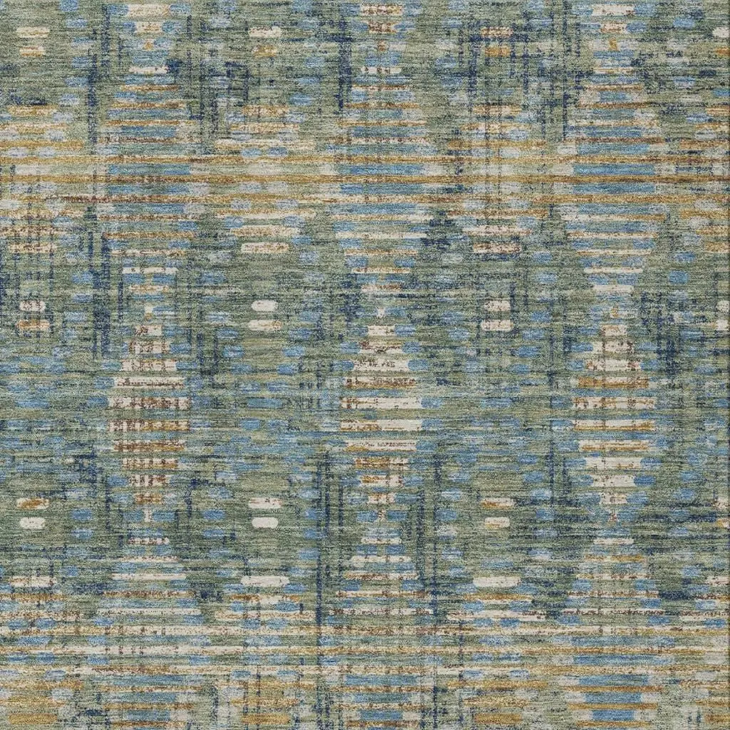 8' X 10' Green And Gray Floral Medallion Washable Indoor Outdoor Area Rug Homeroots Outdoor