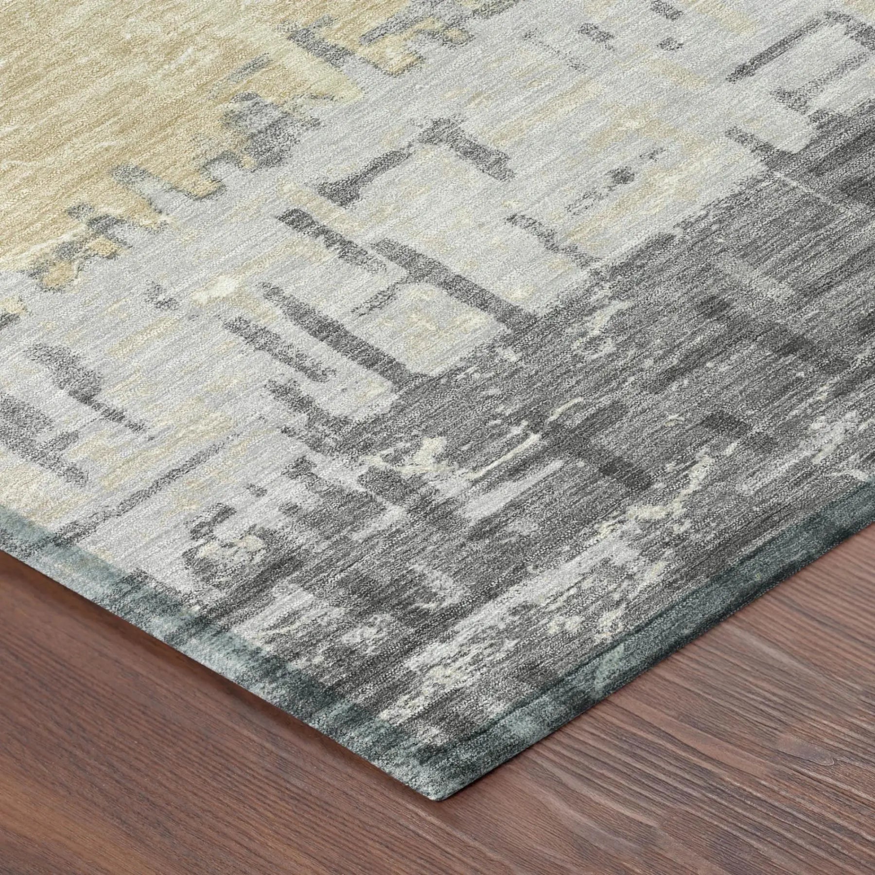 8' X 10' Green And Gray Striped Washable Indoor Outdoor Area Rug Homeroots Outdoor