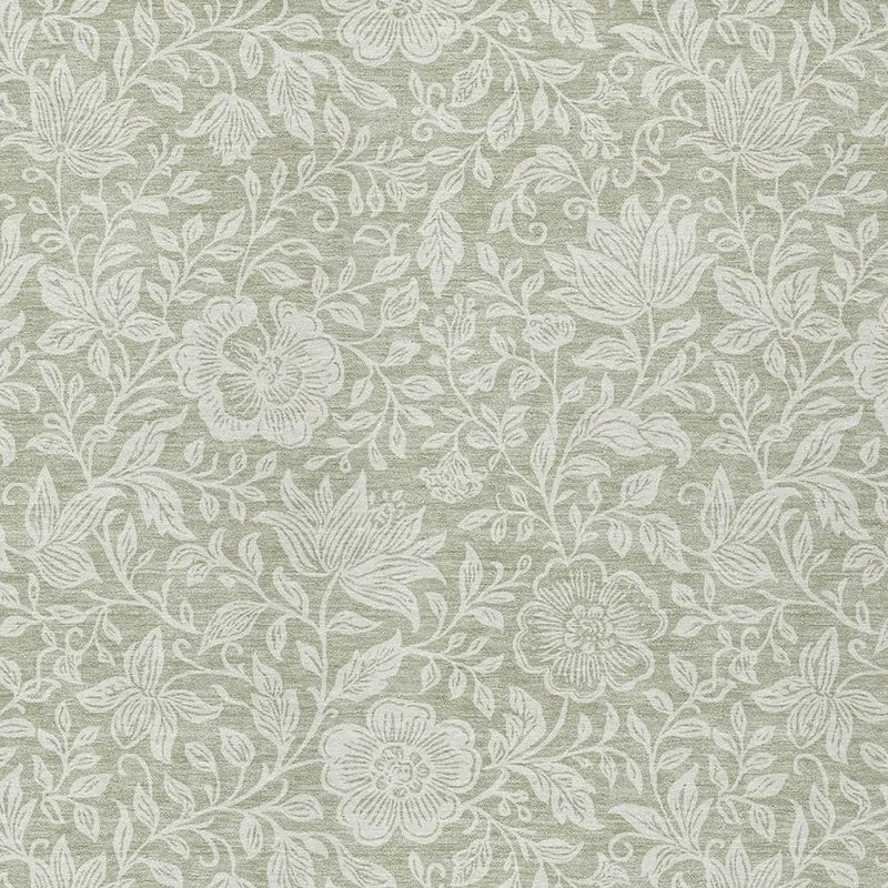 8' X 10' Green And Ivory Floral Washable Indoor Outdoor Area Rug Homeroots Outdoor