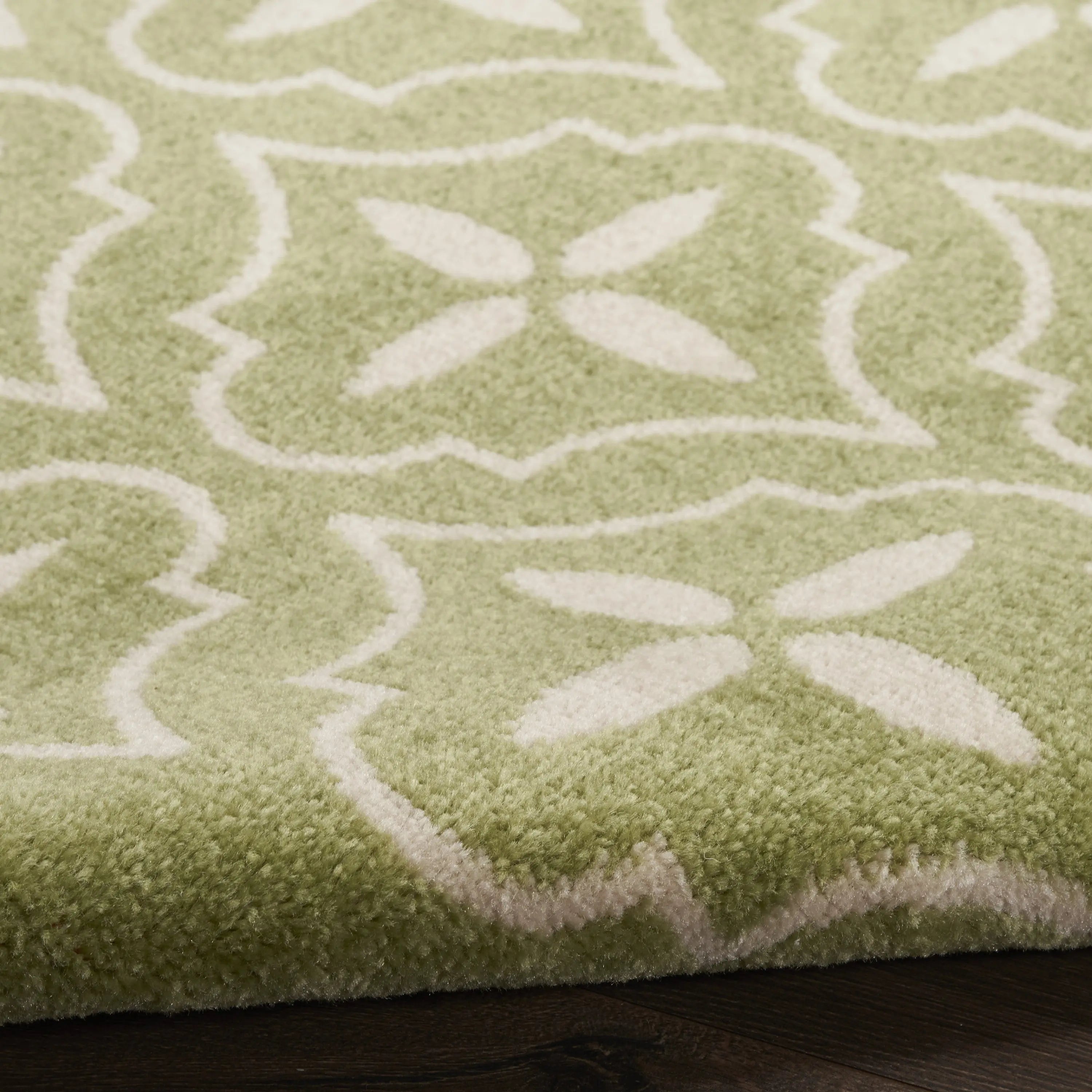 8' X 10' Green And Ivory Geometric Indoor Outdoor Area Rug Homeroots Outdoor