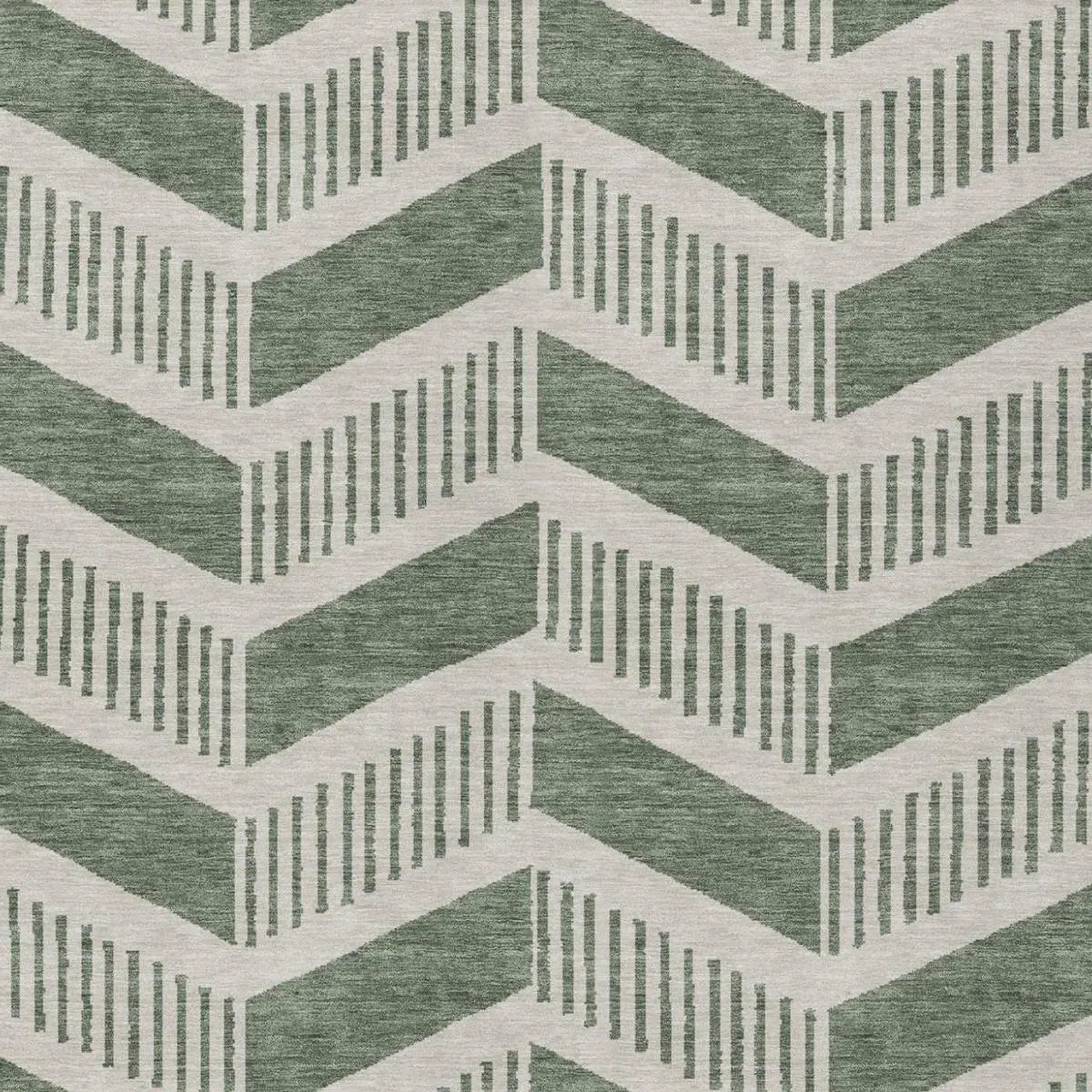 8' X 10' Green And Ivory Geometric Washable Indoor Outdoor Area Rug Homeroots Outdoor