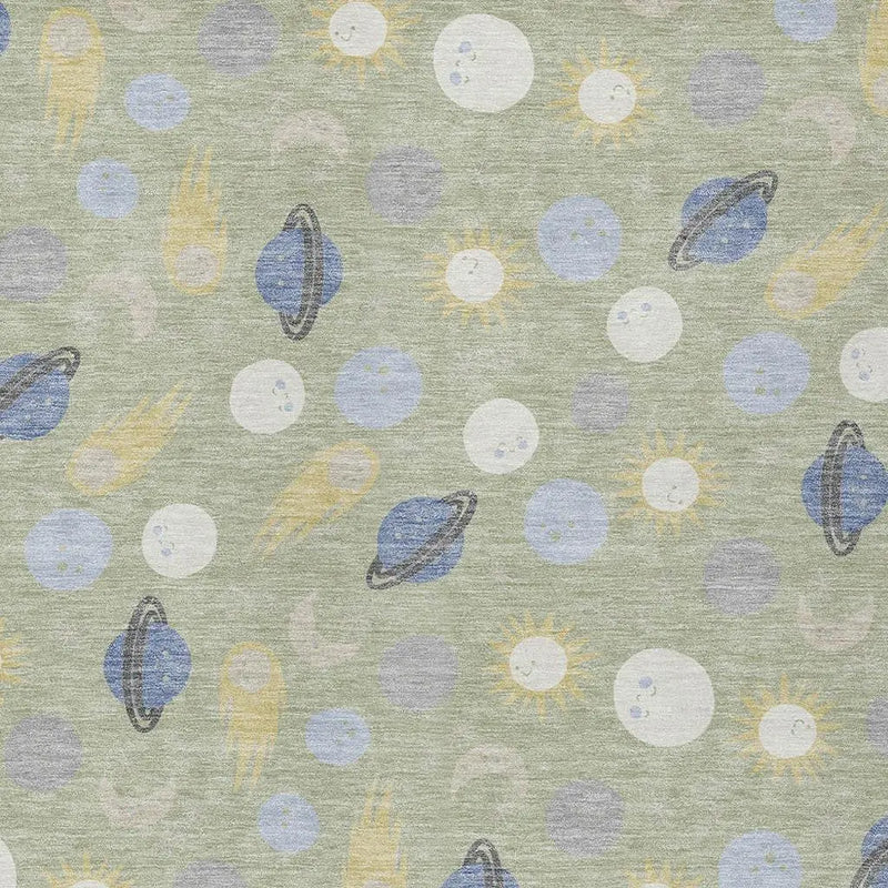 8' X 10' Green And Ivory Geometric Washable Indoor Outdoor Area Rug Homeroots Outdoor