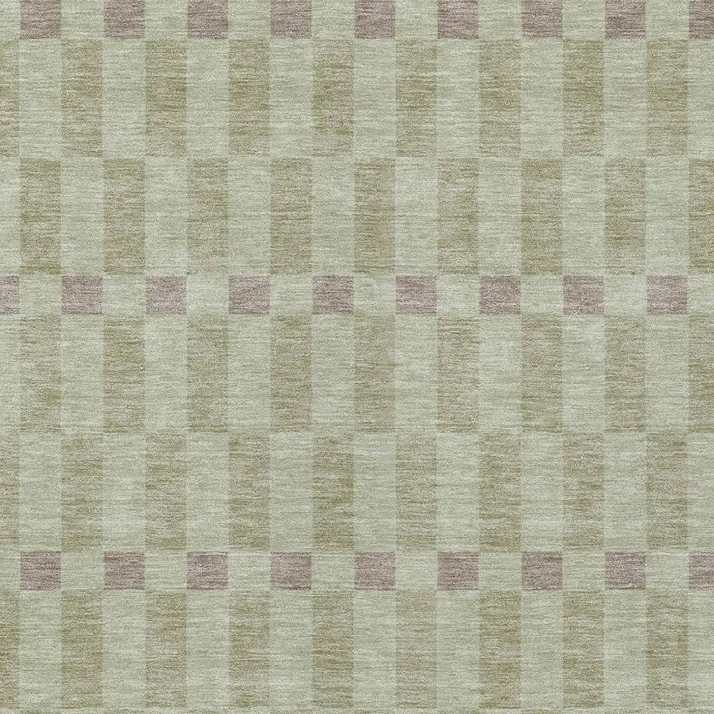 8' X 10' Green And Khaki Geometric Washable Indoor Outdoor Area Rug Homeroots Outdoor