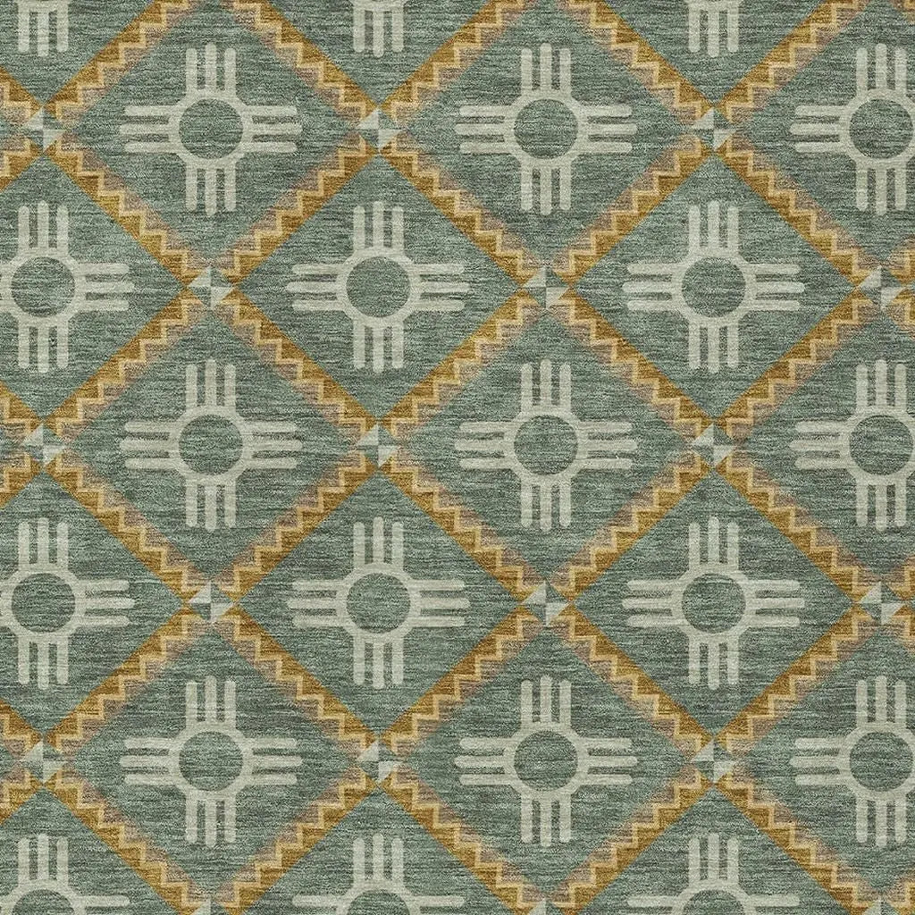 8' X 10' Green And Red Geometric Washable Indoor Outdoor Area Rug Homeroots Outdoor