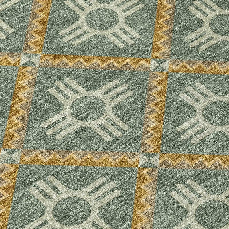 8' X 10' Green And Red Geometric Washable Indoor Outdoor Area Rug Homeroots Outdoor