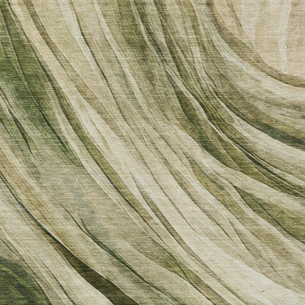 8' X 10' Green And Sage Abstract Washable Indoor Outdoor Area Rug Homeroots Outdoor