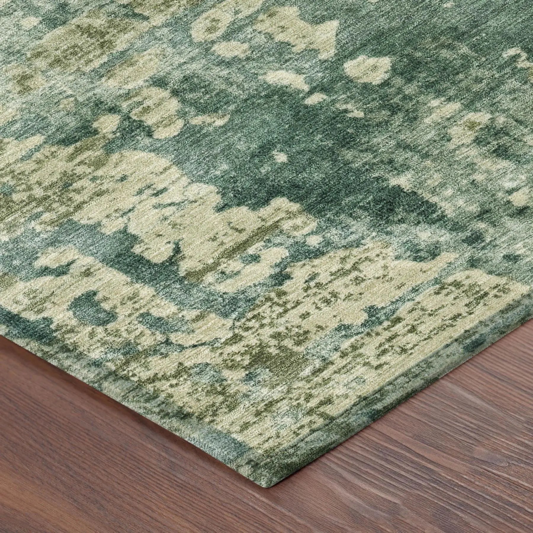 8' X 10' Green And Sage Abstract Washable Indoor Outdoor Area Rug Homeroots Outdoor