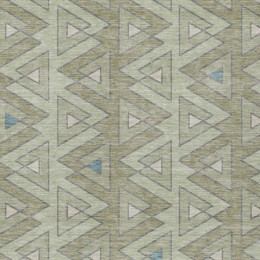8' X 10' Green And Sage Geometric Washable Indoor Outdoor Area Rug Homeroots Outdoor