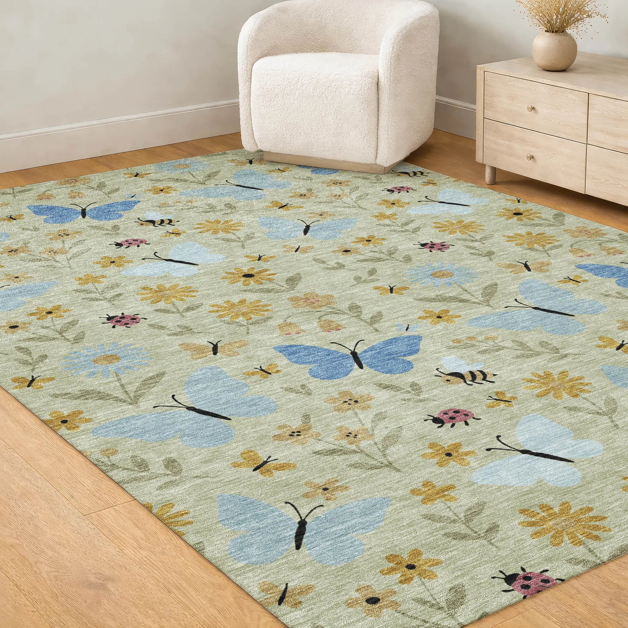8' X 10' Green And Silver Abstract Washable Indoor Outdoor Area Rug Homeroots Outdoor