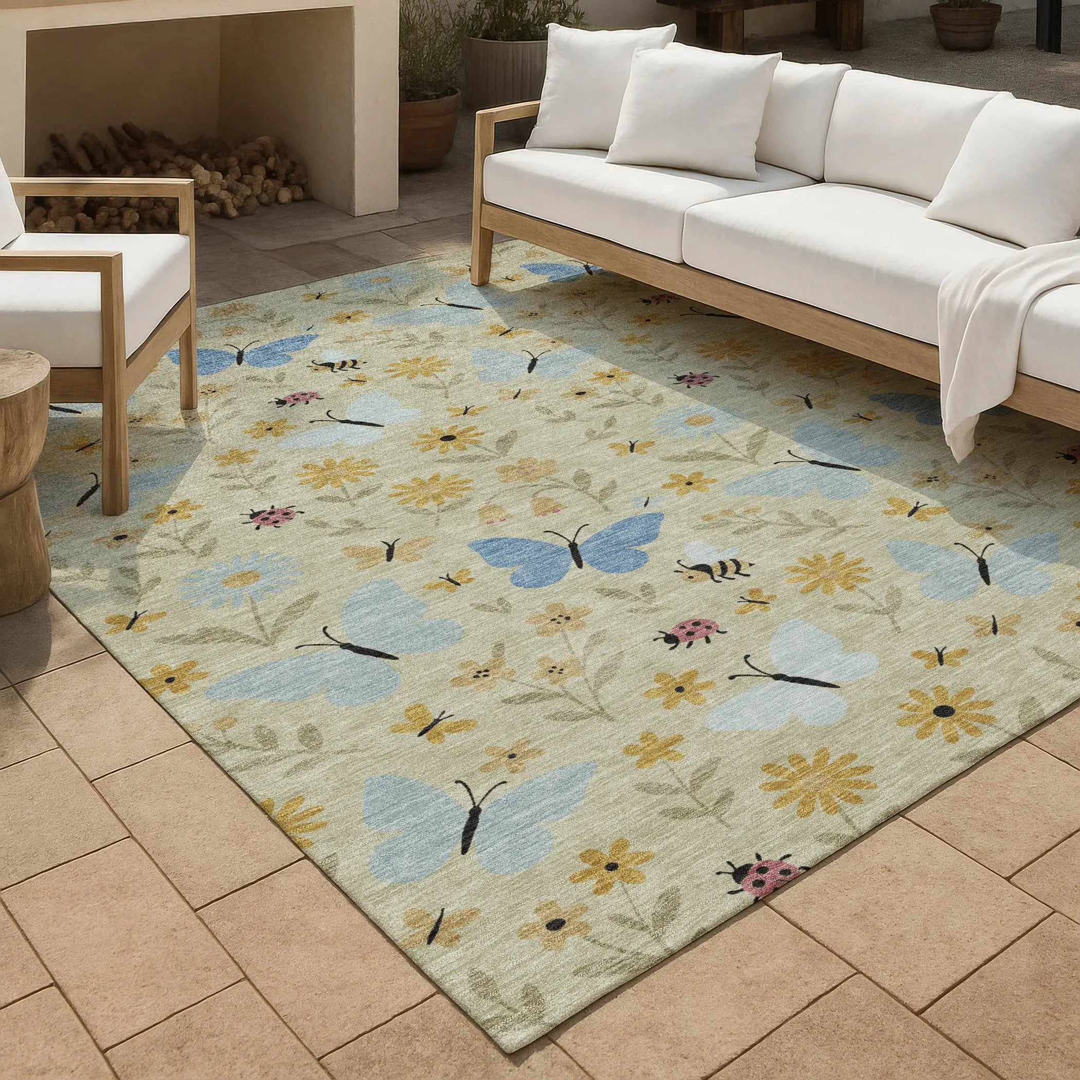 8' X 10' Green And Silver Abstract Washable Indoor Outdoor Area Rug Homeroots Outdoor