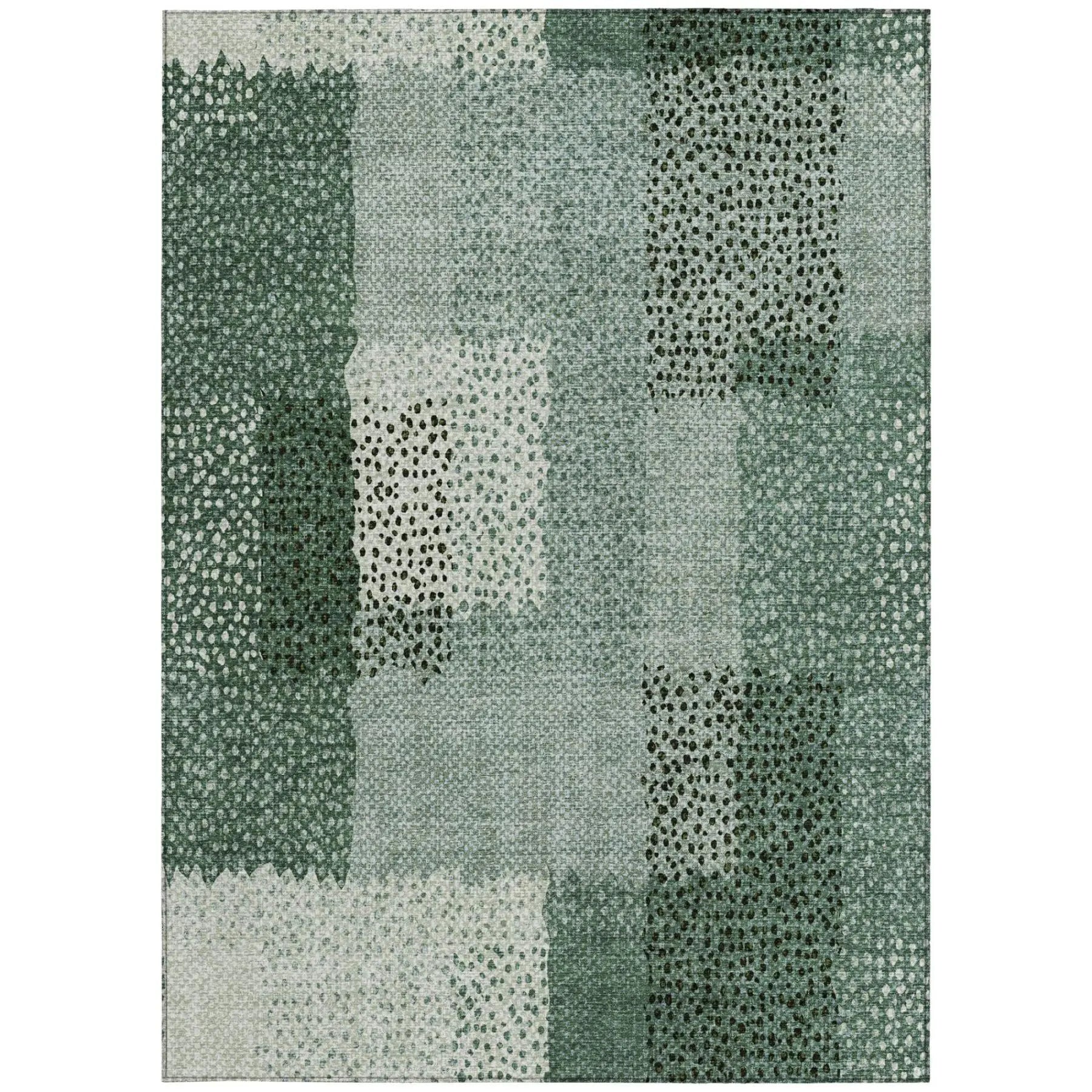 8' X 10' Green And Silver Abstract Washable Indoor Outdoor Area Rug Homeroots Outdoor