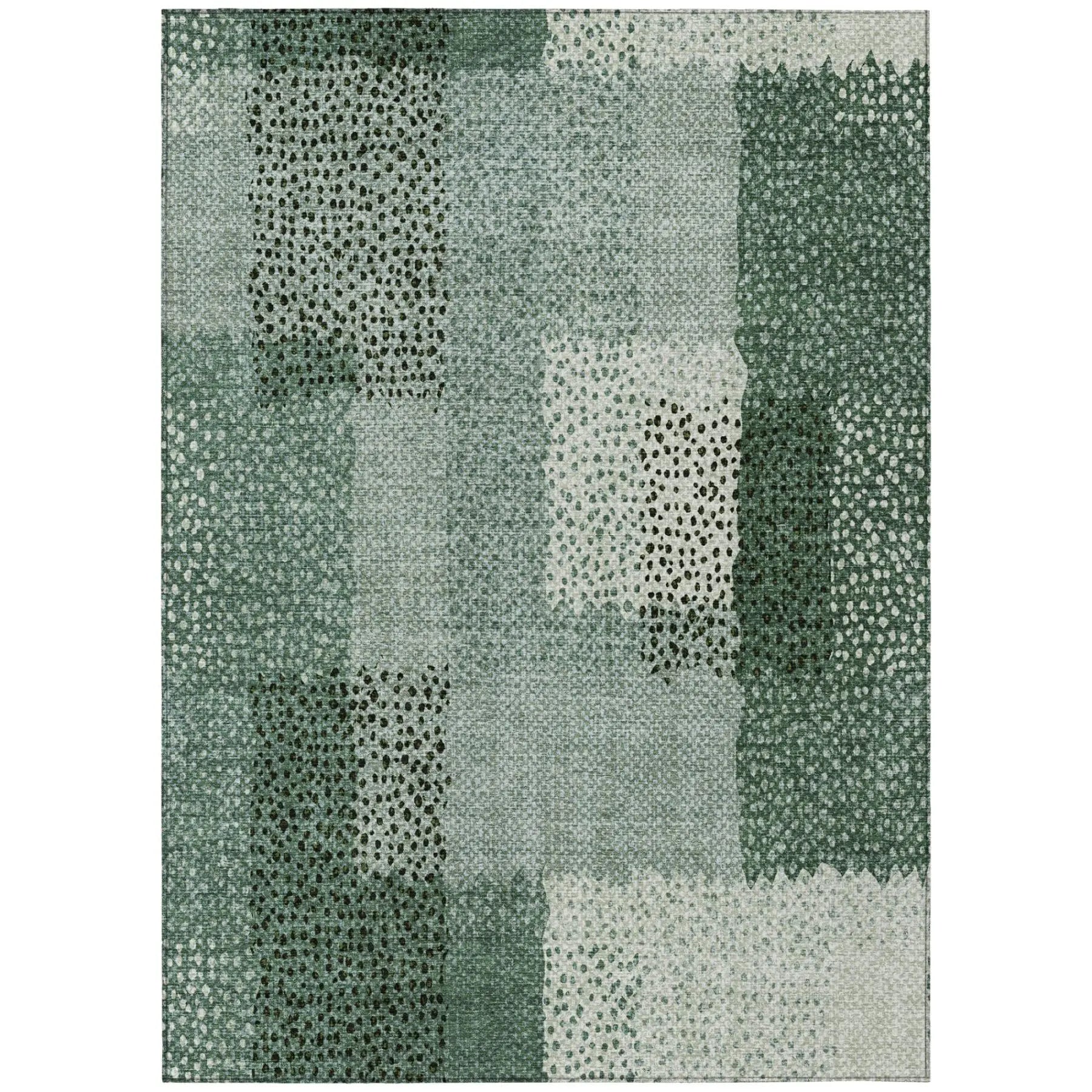 8' X 10' Green And Silver Abstract Washable Indoor Outdoor Area Rug Homeroots Outdoor