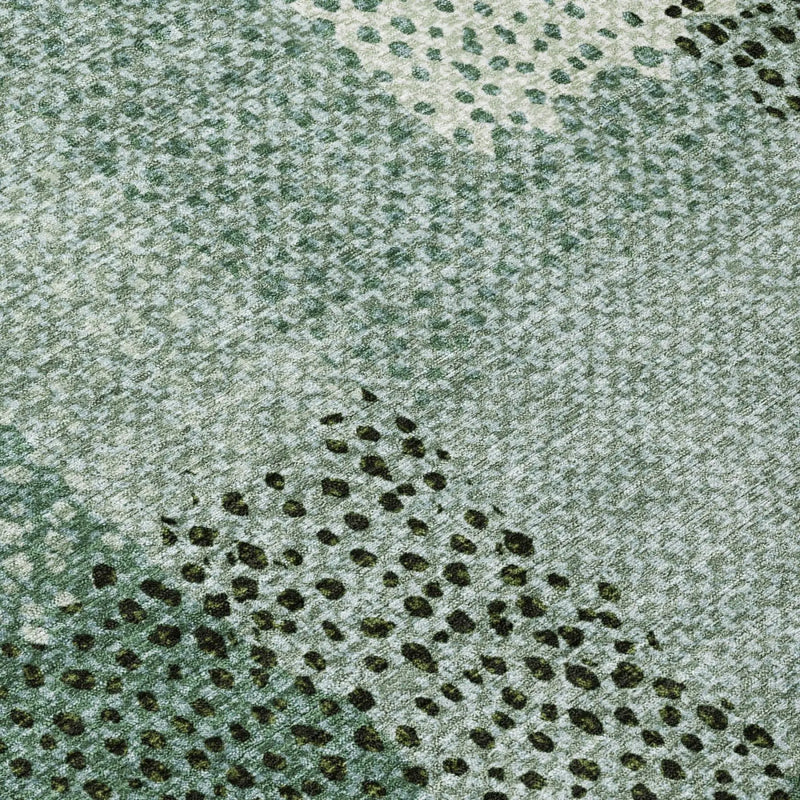 8' X 10' Green And Silver Abstract Washable Indoor Outdoor Area Rug Homeroots Outdoor