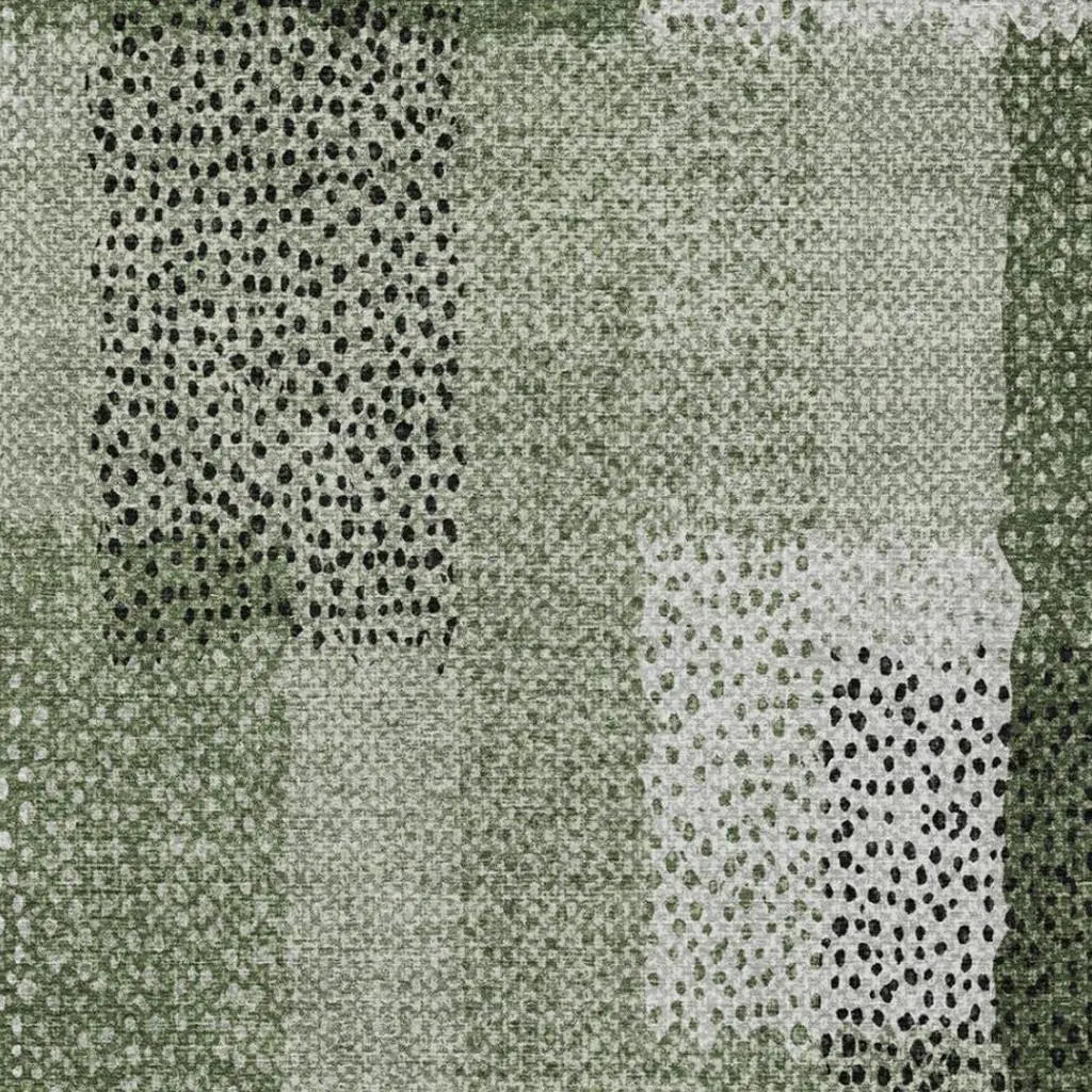 8' X 10' Green And Silver Abstract Washable Indoor Outdoor Area Rug Homeroots Outdoor