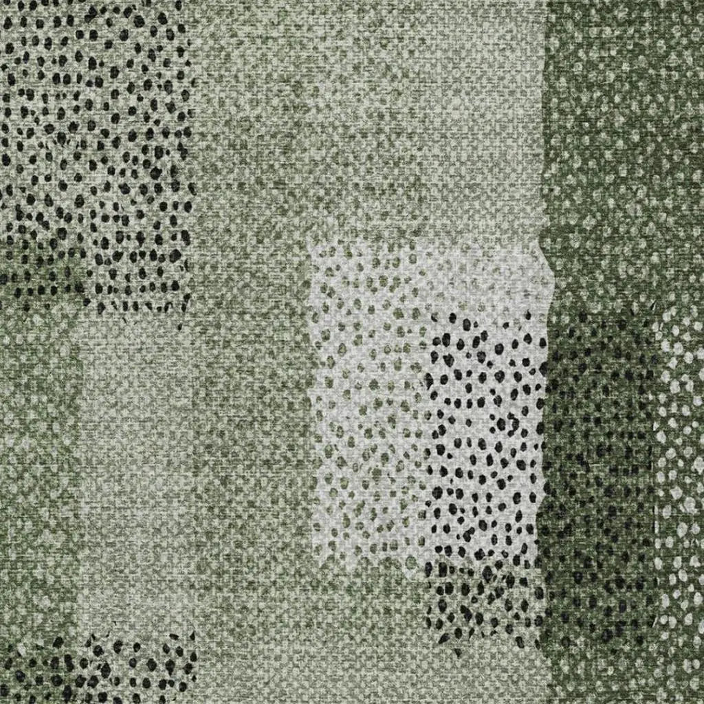 8' X 10' Green And Silver Abstract Washable Indoor Outdoor Area Rug Homeroots Outdoor