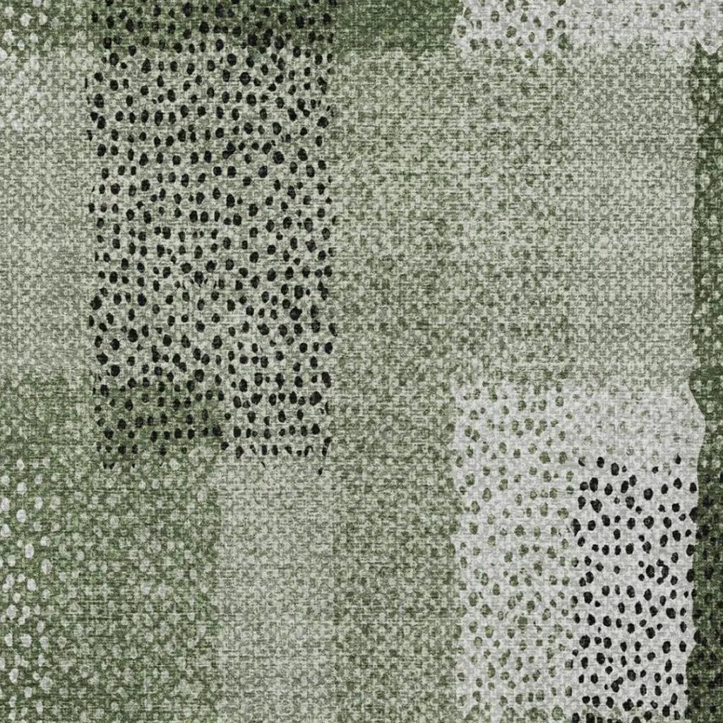 8' X 10' Green And Silver Abstract Washable Indoor Outdoor Area Rug Homeroots Outdoor