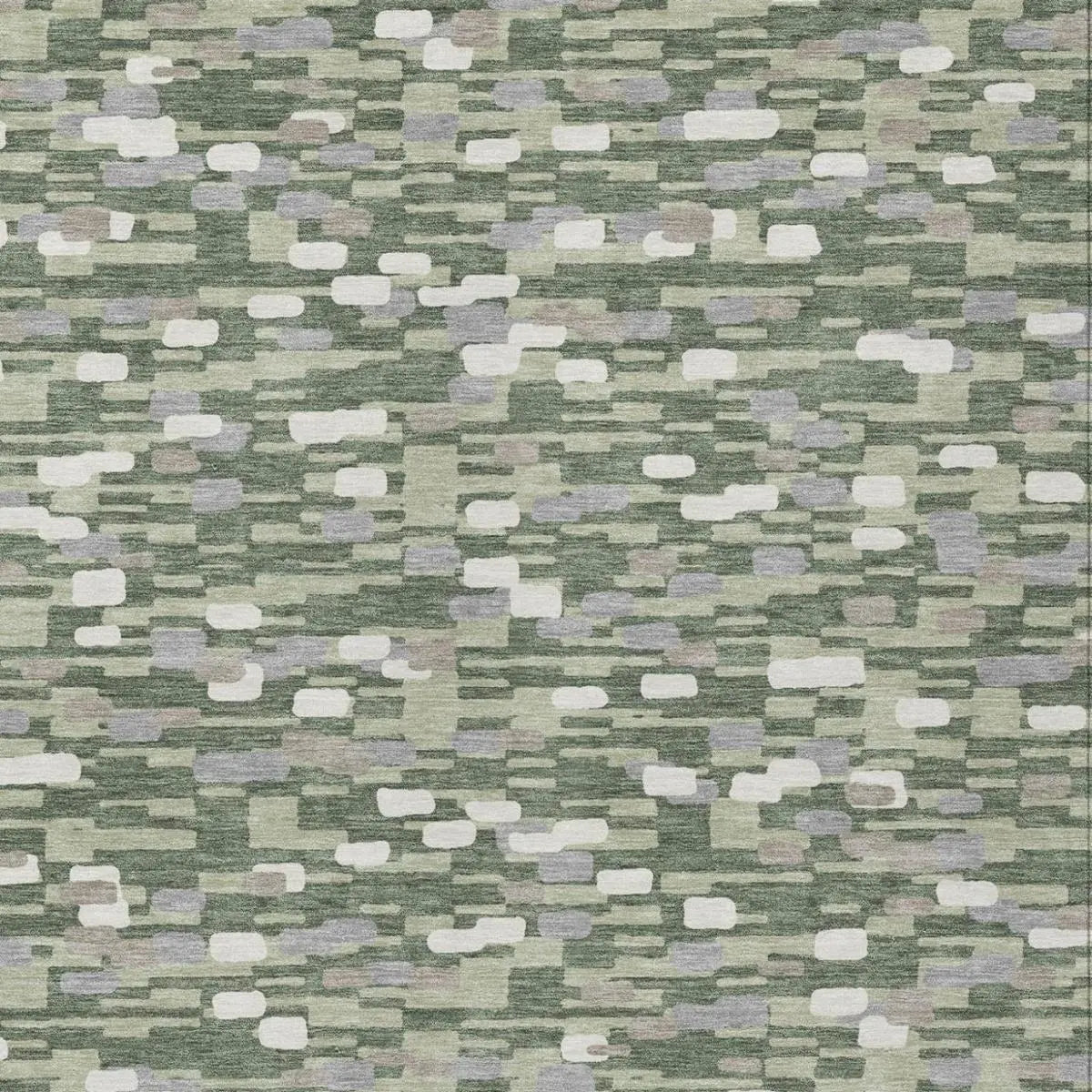 8' X 10' Green And Silver Geometric Washable Indoor Outdoor Area Rug Homeroots Outdoor