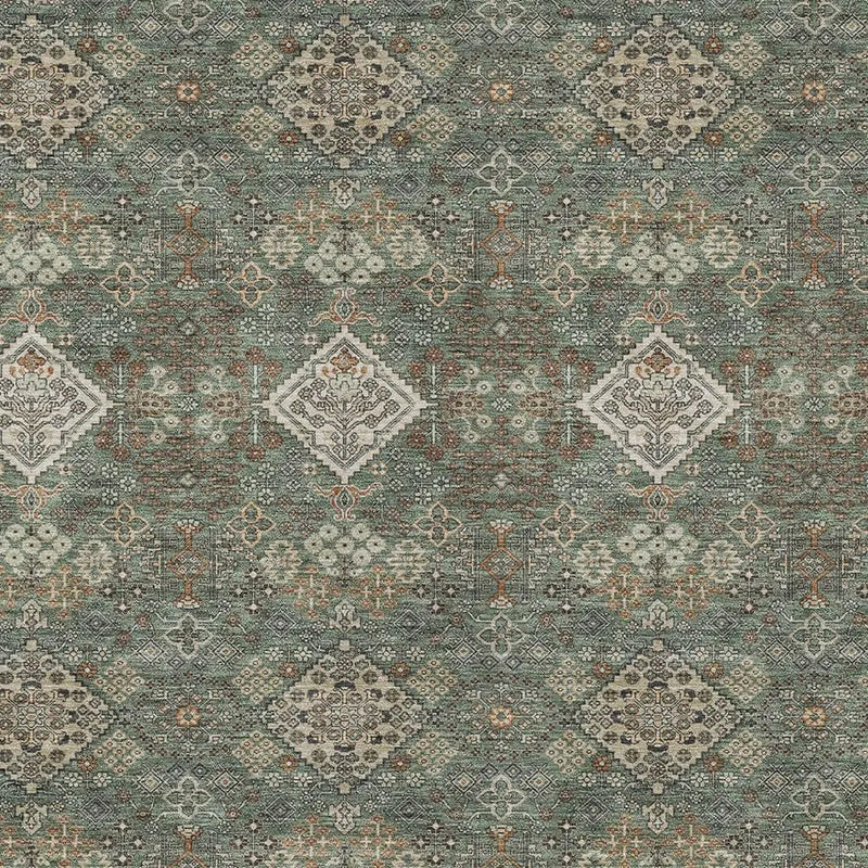 8' X 10' Green And Taupe Geometric Washable Indoor Outdoor Area Rug Homeroots Outdoor