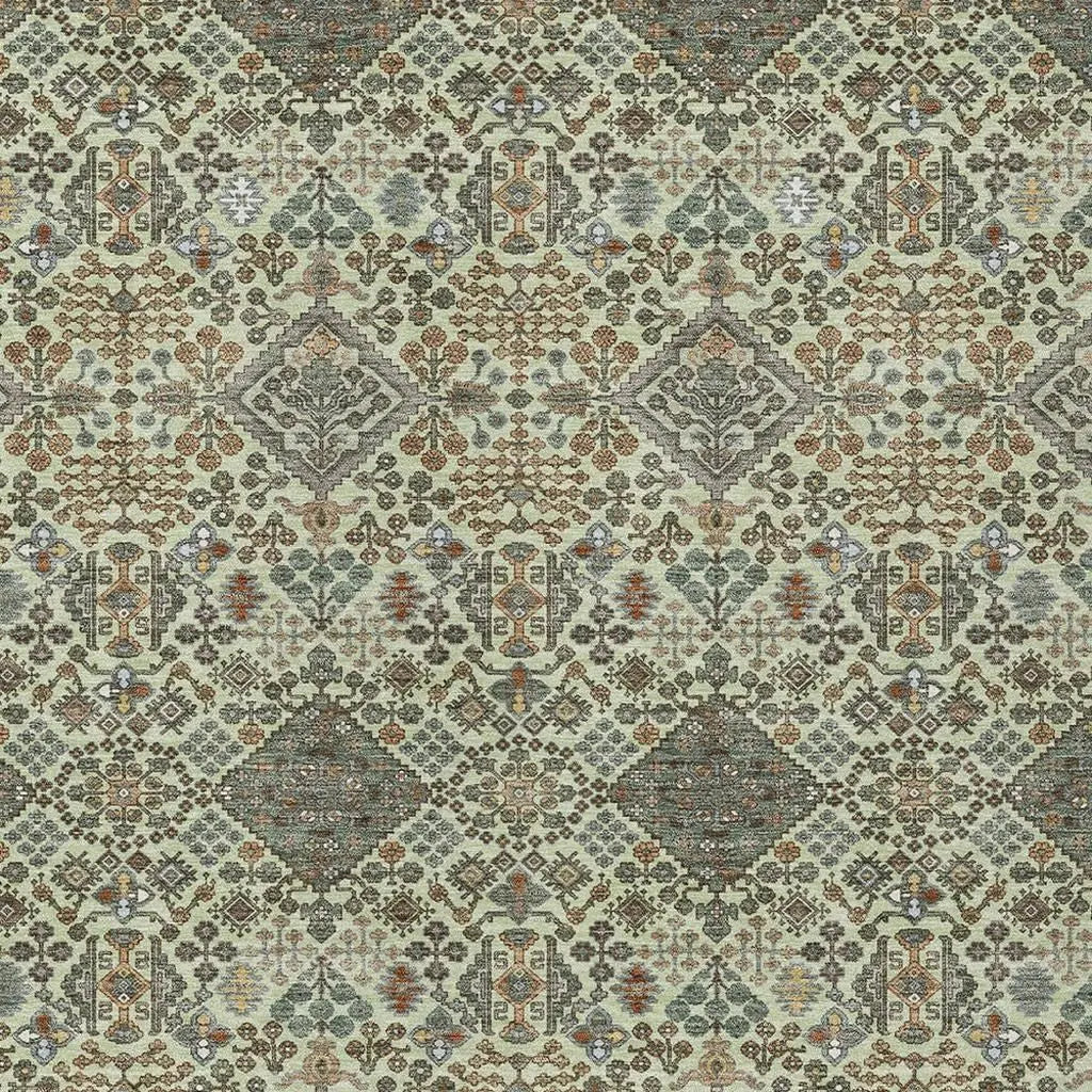 8' X 10' Green And Teal Blue Geometric Washable Indoor Outdoor Area Rug Homeroots Outdoor