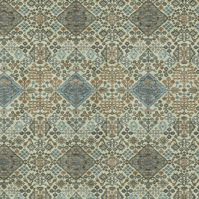 8' X 10' Green And Teal Blue Geometric Washable Indoor Outdoor Area Rug Homeroots Outdoor